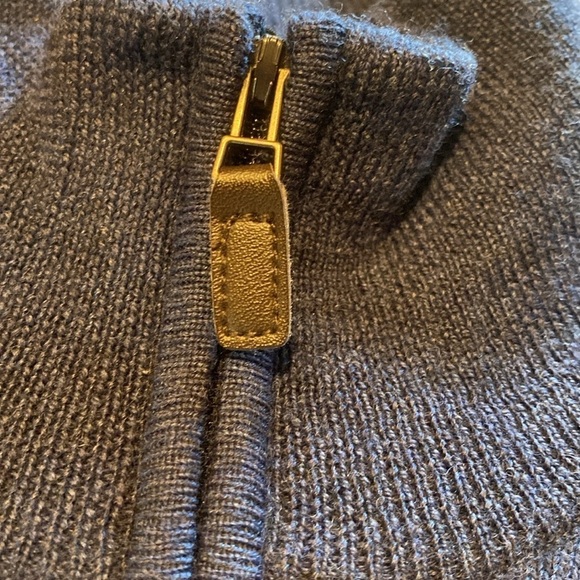 Jos A Bank Signature Collection Merino Wool Quarter Zip L/S Mid Blue Size LARGE - Picture 2 of 6